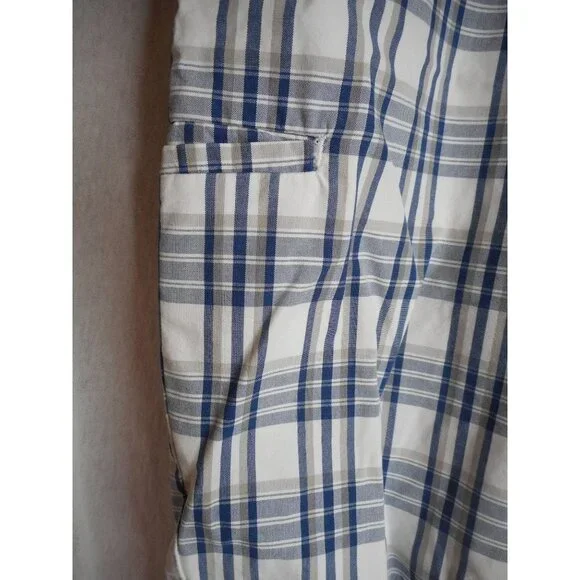 Dockers Mens Blue Plaid Flat front Shorts - Picture 4 of 5